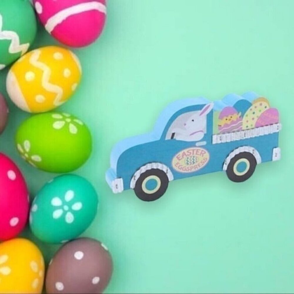Easter Bunny Truck Tabletop Decor